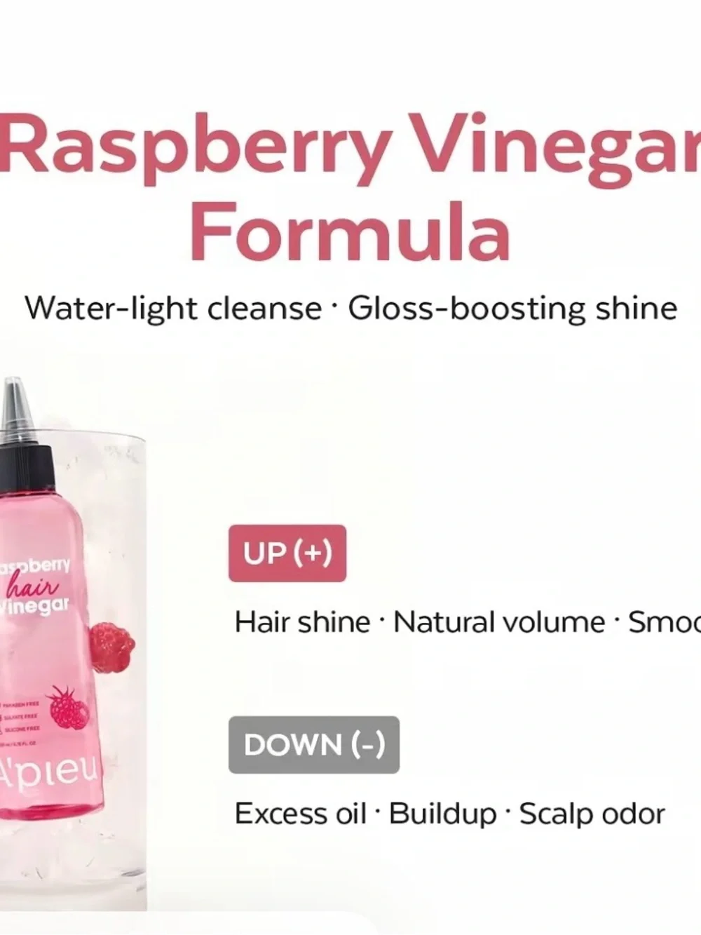A'PIEU Raspberry Hair Vinegar - Pink Clarifying Hair Rinse